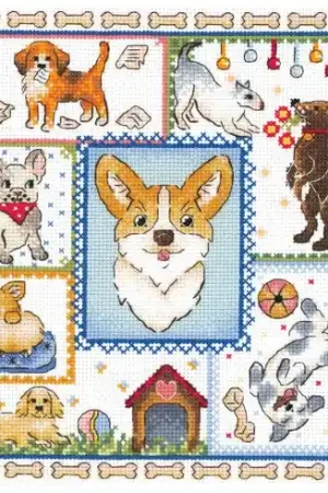 kit ricamo a punto croce - Il paradiso dei cani - MP Studia Compra Adesso