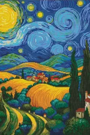 Economico kit ricamo a punto croce - Il fascino della notte - Nova Sloboda