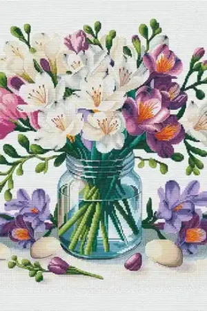 Ultime Pezzi kit ricamo a punto croce - Tonalità pastello - Nova Sloboda