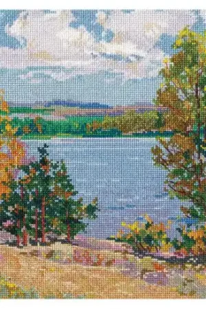 Offerta Lampo kit ricamo a punto croce - Autunno in riva al fiume - Oven