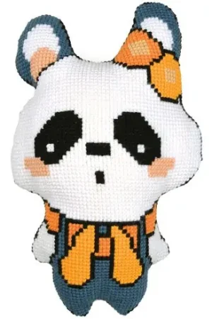 Ultime Pezzi Kit cuscino fori grossi - Panda - Vervaco