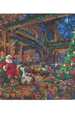 Kit ricamo diamante su telaio - Il laboratorio di Babbo Natale - Crystal Art D.I.Y Economico