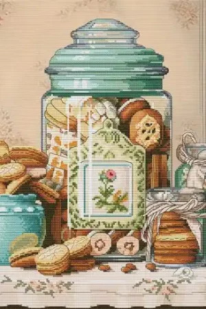 Prezzo Scontato kit ricamo a punto croce - Barattolo per biscotti - Nova Sloboda