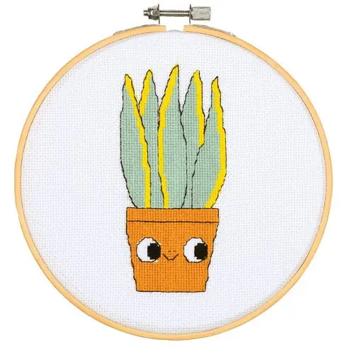 Ultima Occasione Kit per ricamo a punto croce con tamburo - Sanseveria - Vervaco