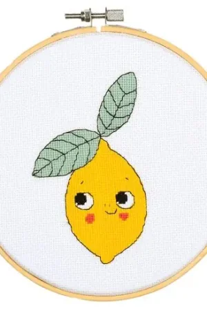 Sconto Kit per ricamo a punto croce con tamburo - Lemone - Vervaco