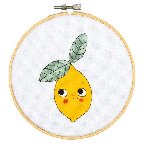 Sconto Kit per ricamo a punto croce con tamburo - Lemone - Vervaco