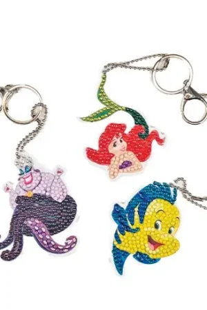Portachiavi ricamo diamante - 3 portachiavi della Sirenetta - Crystal Art D.I.Y Miglior Prezzo