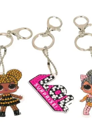 Portachiavi ricamo diamante - 3 portachiavi LOL Surprise - Crystal Art D.I.Y Compra Adesso