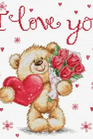 kit ricamo a punto croce - I love you - Luca-S Offerta Limitata