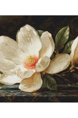 kit ricamo a punto croce - Rugiada di Magnolia - Luca-S Prezzo Scontato