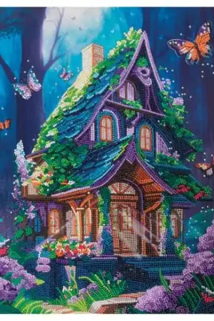 Miglior Prezzo Kit ricamo diamante su telaio - Casa delle fate - Crystal Art D.I.Y