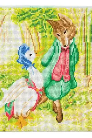 Miglior Prezzo Kit ricamo diamante su telaio - Jemima Puddle-Duck e Mr Fox - Crystal Art D.I.Y