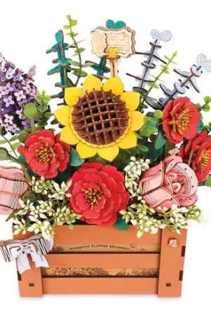 Puzzle in legno 3D - Composizione floreale - ROWOOD Popolare