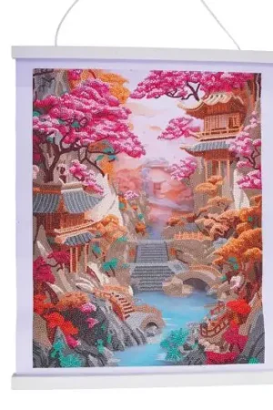 Bestseller Banner a diamante - Fiori di ciliegio - Crystal Art D.I.Y