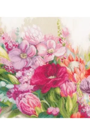 kit ricamo a punto croce - Fiori vibranti - Lanarte Scelto Dai Clienti