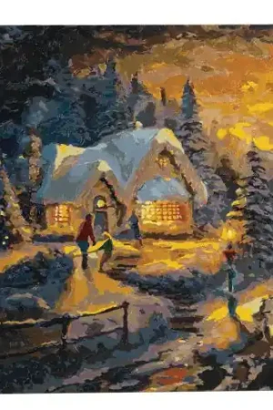 Economico Kit di pittura per numero - Chalet di Natale - Craft Buddy