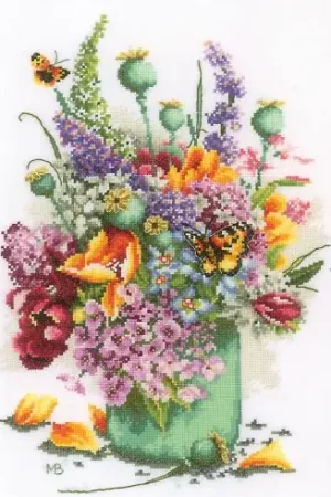 Direttamente Dal Produttore kit ricamo a punto croce - Mazzo di fiori - Lanarte