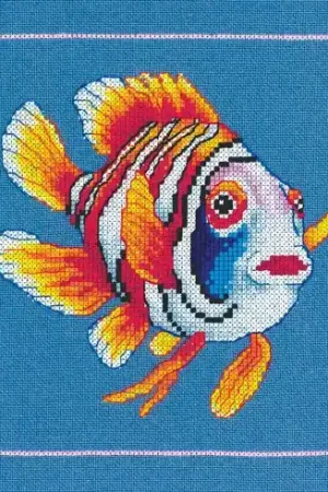 Promozione kit ricamo a punto croce - Pesce clown - Lanarte
