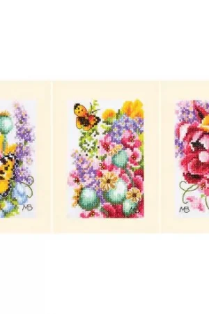 Kit bigliettini da ricamare - Mazzo di fiori - Lanarte Offerta Speciale