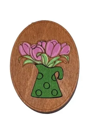 Ultimissimo Modello Porta aghi - Scatola magnetica per aghi - Tulipes rose - Wizardi