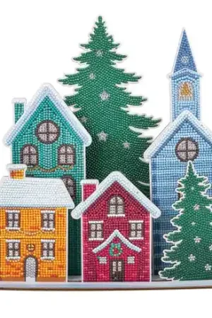 Porta-diamanti - Villaggio di inverno - Crystal Art D.I.Y Esclusivo