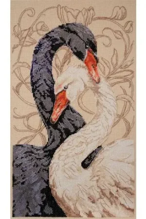 kit ricamo a punto croce - Cigni d'amore - Abris Art A Buon Prezzo