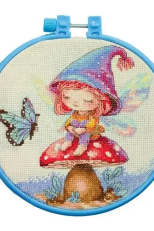 Kit per ricamo a punto croce con tamburo - Piccola strega - Abris Art Direttamente Dal Produttore