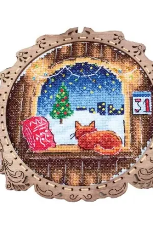 Kit di ornamenti da ricamare - L'inverno alla finestra - MP Studia Professionale