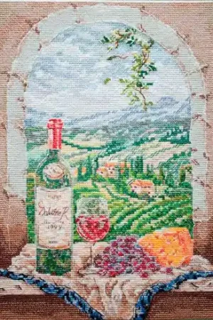 kit ricamo a punto croce - Il sogno di un sommelier - Abris Art Offerta Speciale