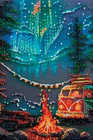 Kit di ricamo con perline - Campeggio sotto le stelle - Abris Art Ultimissimo Modello
