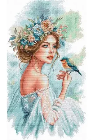 kit ricamo a punto croce - La signora in giardino - Ava Bestseller