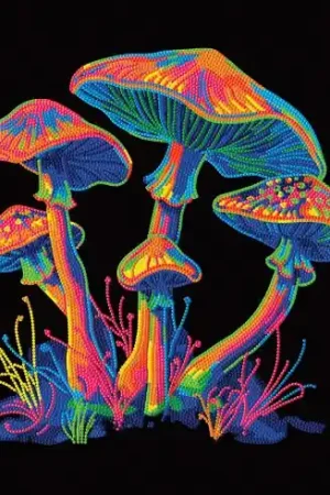 Kit ricamo diamante - Funghi al neon - Diamond Dotz Promo Stagionale