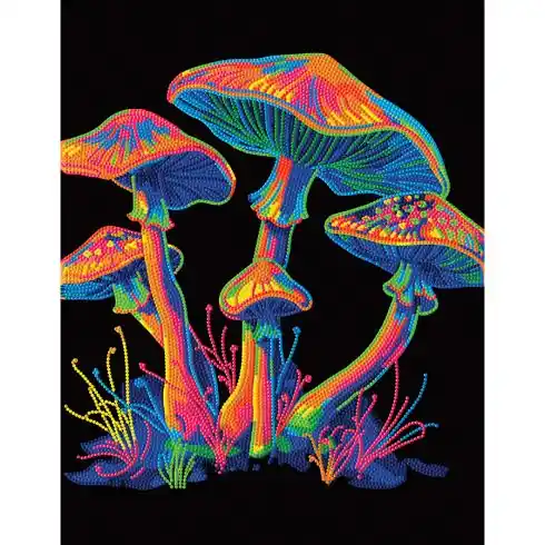 Kit ricamo diamante - Funghi al neon - Diamond Dotz Promo Stagionale
