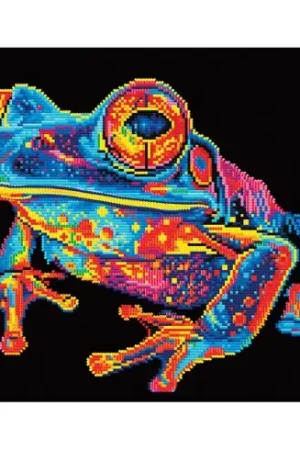 Kit ricamo diamante - Rana arborea al neon - Diamond Dotz Offerta Speciale