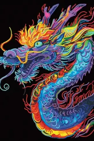 Promo Stagionale Kit ricamo diamante - Drago al neon - Diamond Dotz