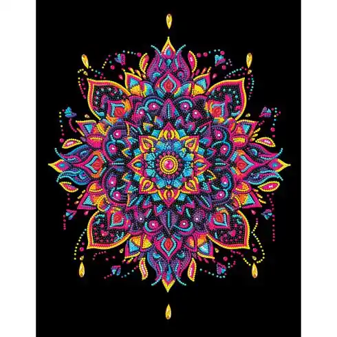 Prezzo Basso Kit ricamo diamante - Mandala al neon - Diamond Dotz
