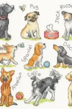 Vendita Finale kit ricamo a punto croce - Woof ! - Bothy Threads