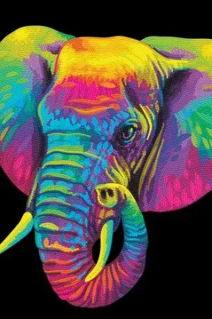 Kit ricamo diamante - Elefante al neon - Diamond Dotz Spedito Oggi