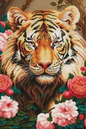 kit ricamo a punto croce - Il re della giungla - Nova Sloboda Prezzo Conveniente