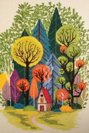 kit ricamo a punto croce - Accoglienza nella foresta - Abris Art Prezzo Di Fabbrica