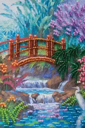 Kit di ricamo con perline - Ponte di fiori - Abris Art Spedizione Gratuita