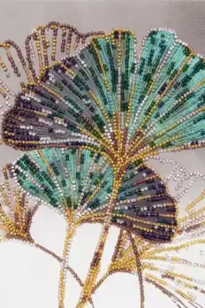 Spedizione Gratuita Kit di ricamo con perline - Foglie di smeraldo - Abris Art