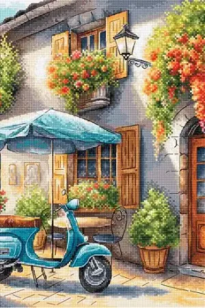 kit ricamo a punto croce - Vespa blu - Ava Affare
