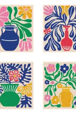 Kit ricamo diamante - 4 design di "vasi decorativi" - Diamond Dotz Esclusivo