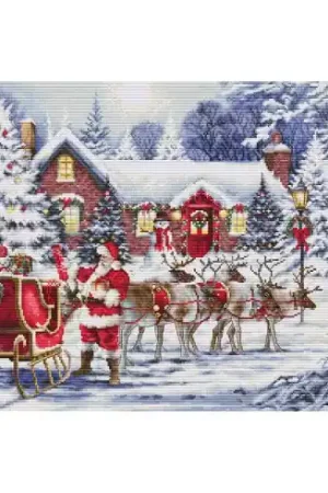 Offerta Speciale kit ricamo a punto croce - Visita di Babbo Natale - Luca-S