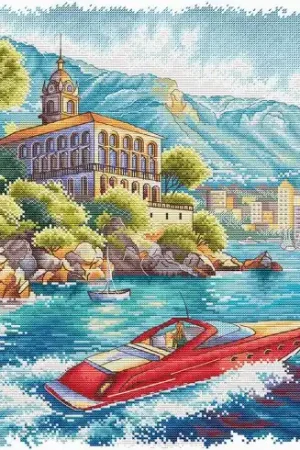 kit ricamo a punto croce - La costa - Ava Offerta