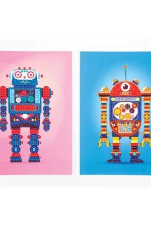 Kit di ricamo a diamante per bambini - Robot - 2 progetti - Dotzies Compra Oggi Stesso