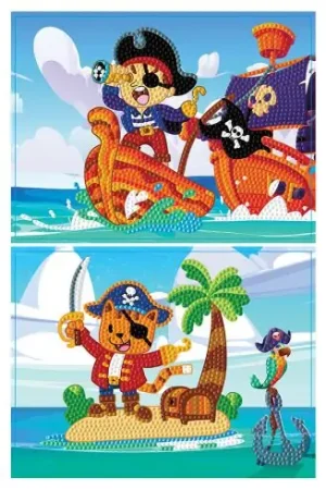 Acquista Ora Kit di ricamo a diamante per bambini - Pirati - 2 disegni - Dotzies