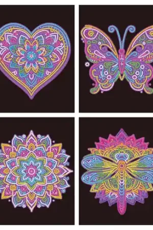 Kit ricamo diamante - 4 disegni di "mandala" - Dotzies Offerta