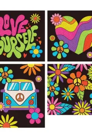 Kit ricamo diamante - 4 Disegni di "pace e amore" - Dotzies Compra Adesso